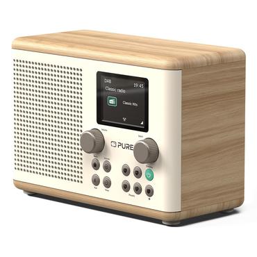 Pure Classic H4 Digitalradio Cotten White/Oak EU/UK
