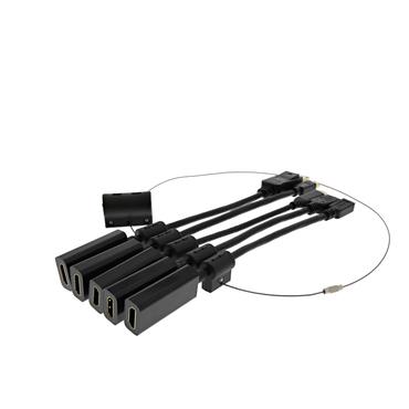 Modul&auml;r HDMI-adapterring, USB-C, DP, Mini DP, Mini HDMI och Micro HDMI, svart.