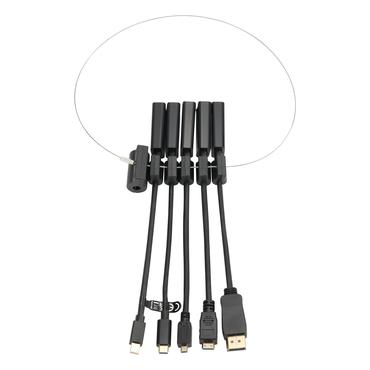 Modul&auml;r HDMI-adapterring, USB-C, DP, Mini DP, Mini HDMI och Micro HDMI, svart.