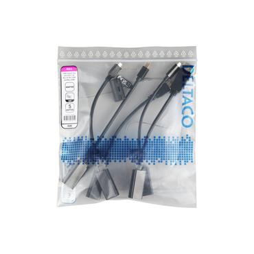 Modul&auml;r HDMI-adapterring, USB-C, DP, Mini DP, Mini HDMI och Micro HDMI, svart.