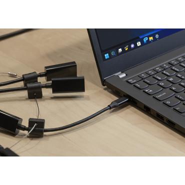 Modul&auml;r HDMI-adapterring, USB-C, DP, Mini DP, Mini HDMI och Micro HDMI, svart.