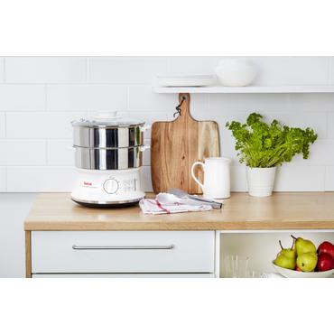 Tefal VC1451 dampkoger 2 kurv(e) Bordplade Rustfrit stål, Hvid