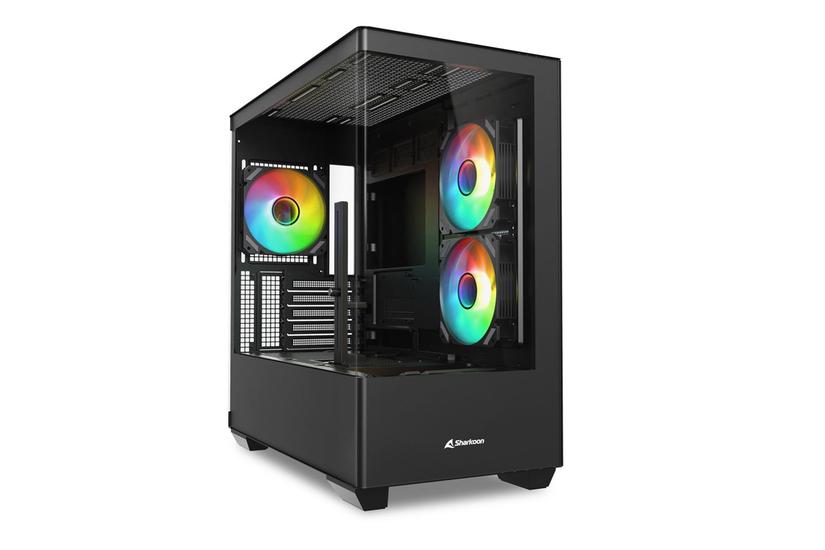Sharkoon Chassi - Micro-ATX - 173 mm - 400 mm - 5 - Härdat glas - Svart