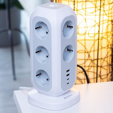 Verbatim EUPT-01 - effektband - 15-i-1 europeisk multiplugg f&ouml;rl&auml;ngning - 3600 Watt