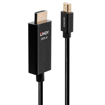 Lindy 40922 videokabel adapter 2 m Mini DisplayPort HDMI Type A (Standard) Sort