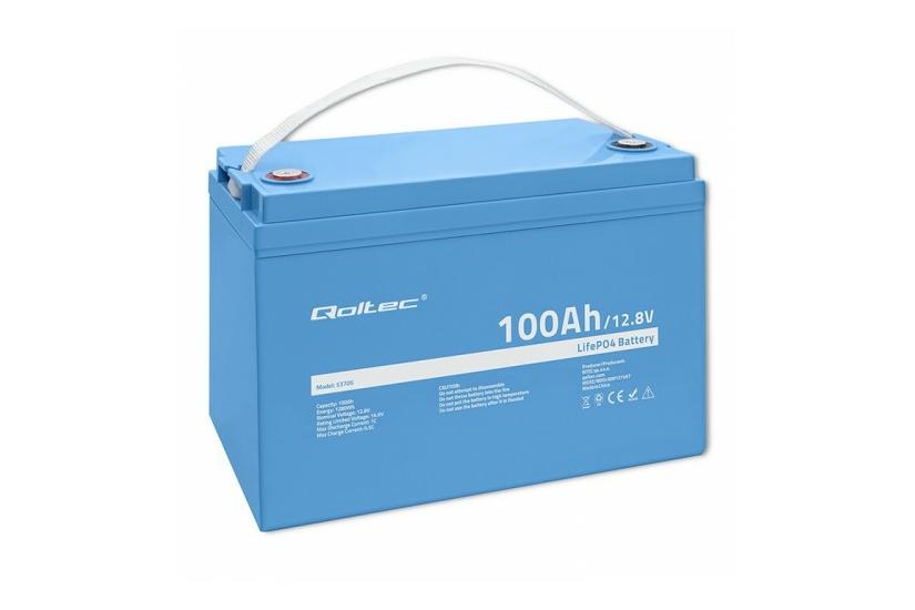 Qoltec - batteri - 12,8 V, BMS - LiFePO4 - 100 Ah - 1280 Wh