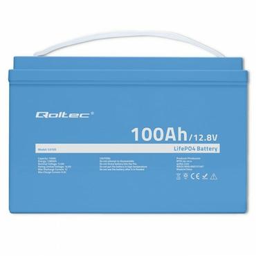 Qoltec - batteri - 12,8 V, BMS - LiFePO4 - 100 Ah - 1280 Wh