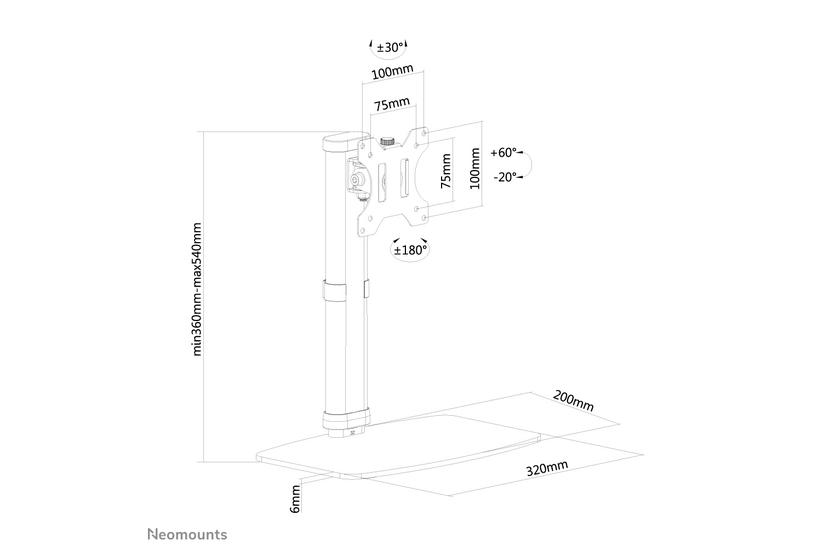 Neomounts FPMA-D890 st&auml;ll - fullst&auml;ndig r&ouml;relse - f&ouml;r LCD-display - vit