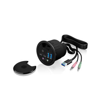 ICY BOX IB-HUB1403B stikkontakt Anthracit