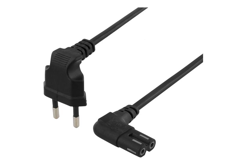 DELTACO - str&ouml;mkabel - Eurokontakt till power IEC 60320 C7 - 3 m