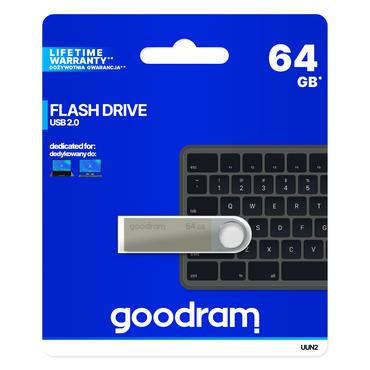 Goodram UUN2 USB-nøgle 64 GB USB Type-A 2.0 Sølv