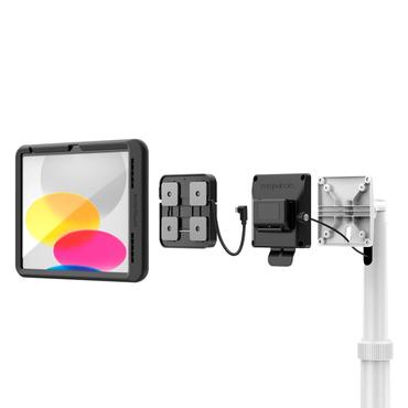 Compulocks iPad 10th-11th (A16) Gen PowerMove Medical Rolling Cart Black vagn - f&ouml;r surfplatta - svart, vit