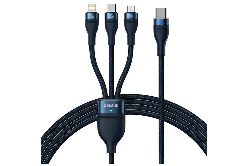 Baseus Flash USB-kabel 1,5 m USB C USB C/Micro-USB B/Lightning Bl&aring;
