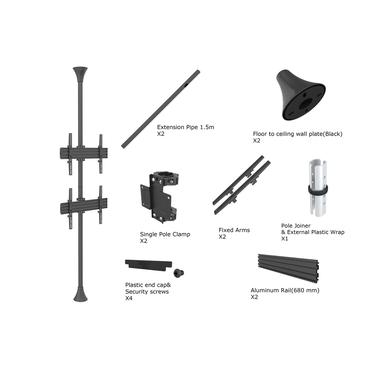 Multibrackets M Pro MBFC2U monteringssats - för 2 LCD-bildskärmar - svart