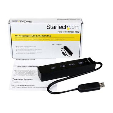 StarTech.com 4-Port USB 3.0 Hub with Built-in Cable