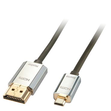 Lindy 41678 HDMI-kabel 3 m HDMI Type A (Standard) HDMI Type D (Micro) Sort, Krom, Guld