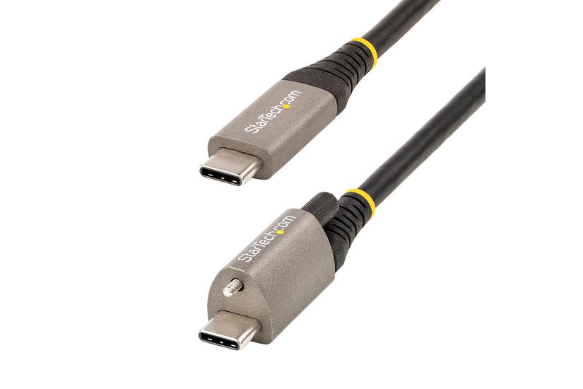 StarTech.com 50 cm toppskruvl&aring;sande USB C-kabel 10&nbsp;Gbit/s - USB 3.1/3.2 Gen 2 Type-C kabel - 100W (5A) Power Delivery-laddning, DP alt-l&auml;ge - Enkel skruvl&aring;sning - USB-C-kabel ladda/synkronisera - USB typ C-kabel - 24 pin USB-C till 24 pin USB-C - 50 cm