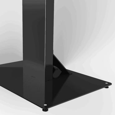 HI-ND Floorstand Glass stativ - justerbar - for digital skiltning LED-panel - med etui - hvid