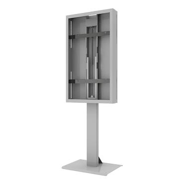 HI-ND Floorstand Glass stativ - justerbar - for digital skiltning LED-panel - med etui - hvid