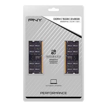 PNY - 16GB:2x8GB - DDR4 RAM - 2666MHz - SO DIMM 260-PIN - Ikke-ECC - CL19
