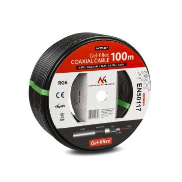 Maclean MCTV-477 koaxial kabel 100 m Sort
