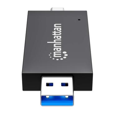 Manhattan 102735 kortlæser USB 3.2 Gen 1 (3.1 Gen 1) Type-A/Type-C Sort, Transparent