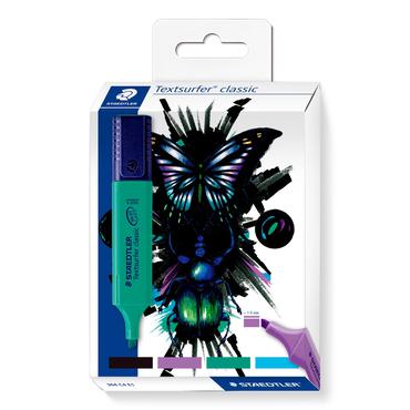 Staedtler 364 C4 E1 speedmarker 4 stk Mejselspids Sort, Blå, Turkis, Violet