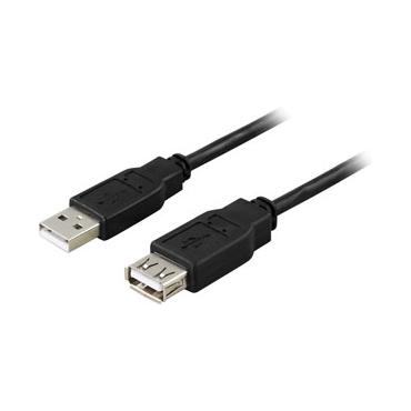 DELTACO USB2-13S - USB-f&ouml;rl&auml;ngningskabel - USB till USB - 3 m