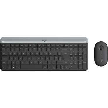 Logitech Slim Wireless Combo MK470 - sats med tangentbord och mus - QWERTY - italiensk - grafit Inmatningsenhet