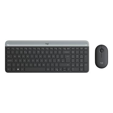 Logitech Slim Wireless Combo MK470 - sats med tangentbord och mus - QWERTY - italiensk - grafit Inmatningsenhet