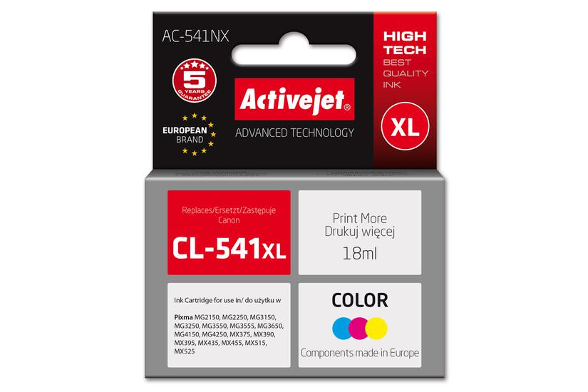 Activejet AC-541NX blæk til Canon-printer (erstatning for Canon CL-541XL) Supreme, 18 ml, blå, gul, rød
