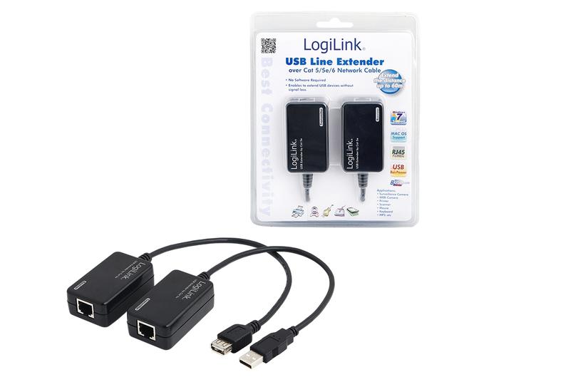 LogiLink USB Line Extender - USB-f&ouml;rl&auml;ngningskabel - USB