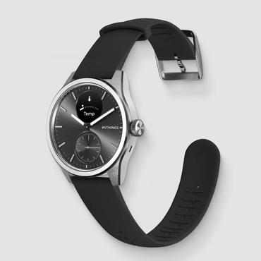 Withings ScanWatch 2 - rustfrit st&aring;l - hybrid-smartwatch med b&aring;nd - sort