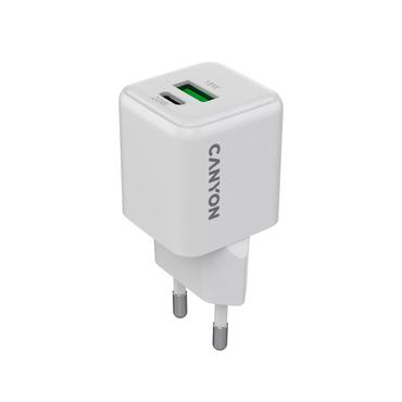 CANYON charger CU20AC GaN 20W 1xPD 1xQC EU White