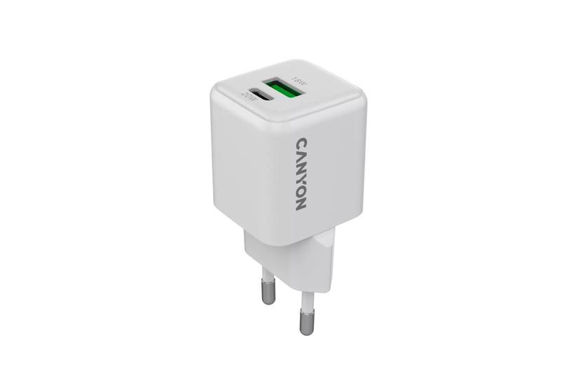 CANYON charger CU20AC GaN 20W 1xPD 1xQC EU White