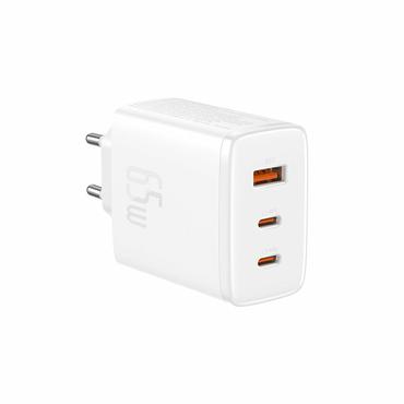 Ładowarka sieciowa Baseus OS-Cube Pro 2xUSB-C + USB, 65W (biała)