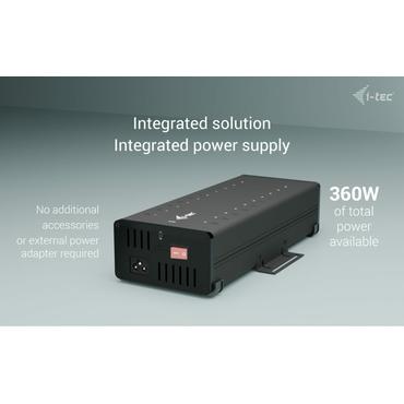 i-Tec - hubb - 15W per port, laddning + data, metall, USB-C/USB-A - 20 portar
