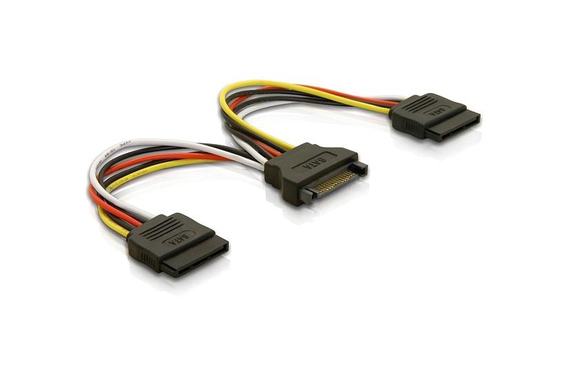 Delock - str&ouml;mkabel - SATA-str&ouml;m till SATA-str&ouml;m - 15 cm
