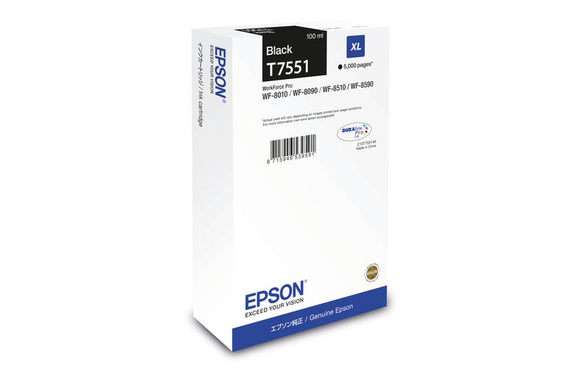 Epson T7551 - St&oslash;rrelse XL - sort - original - bl&aelig;kpatron