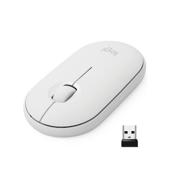 Logitech Pebble M350 - mus - 2.4 GHz, Bluetooth - off-white
