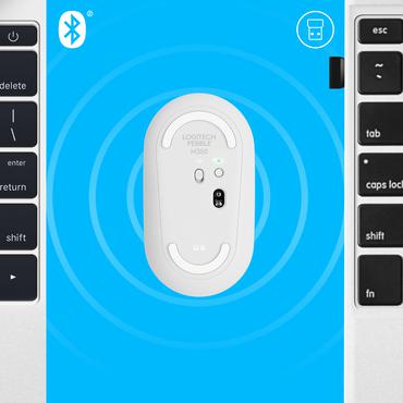 Logitech Pebble M350 - mus - 2.4 GHz, Bluetooth - off-white