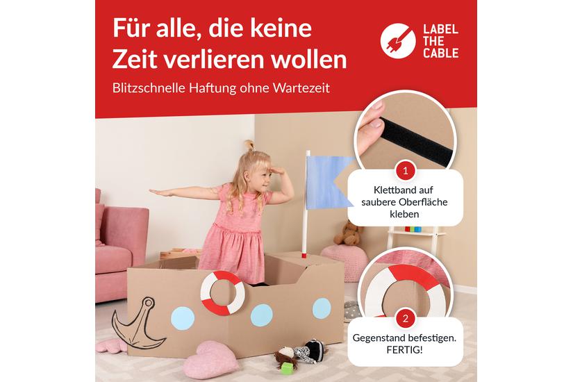 LABEL THE CABLE Kabelsamler - 8 mm - Svart - 20 mm