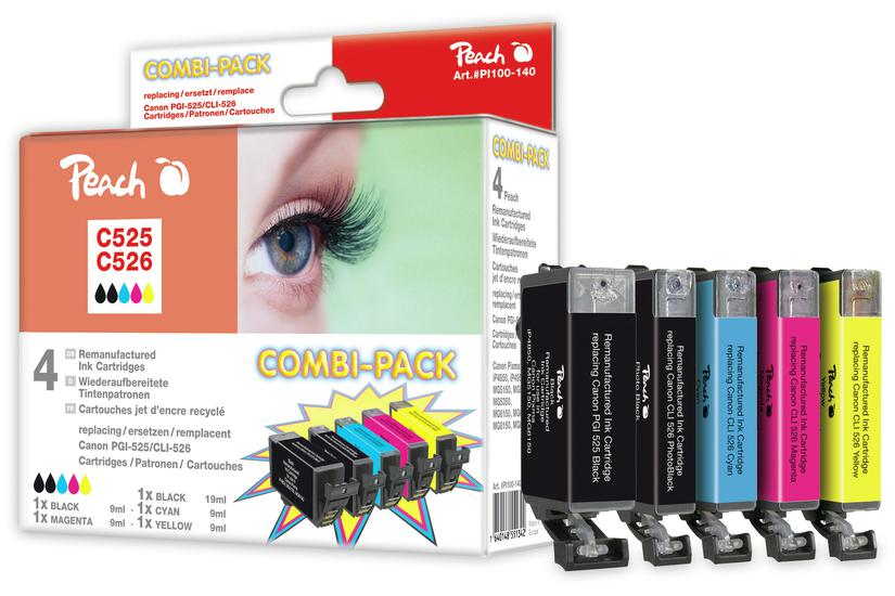 Peach Patrone Canon PGI-525/CLI-526 MultiPack bk,pbk,m,c,y remanufactured