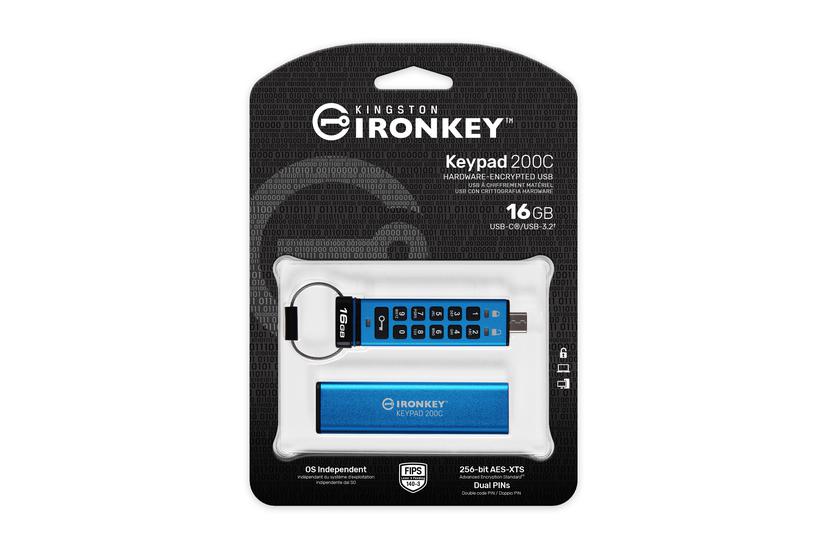 Kingston IronKey Keypad 200C - USB flash-enhet - 16 GB