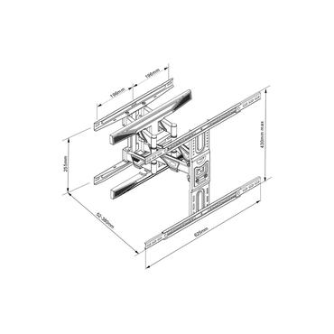 Multibrackets M VESA Flexarm L Full Motion Dual konsol - justerbar arm med full r&ouml;rlighet - f&ouml;r LCD-display - svart
