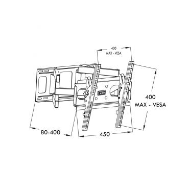 ART AR-51 konsol - f&ouml;r platt panel - svart