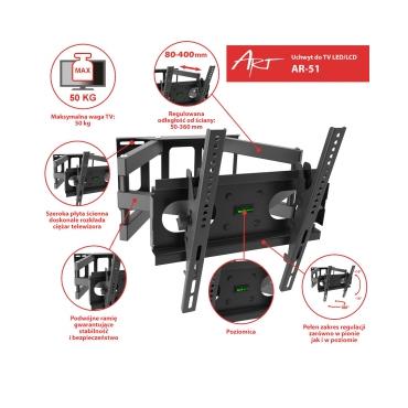 ART AR-51 konsol - f&ouml;r platt panel - svart
