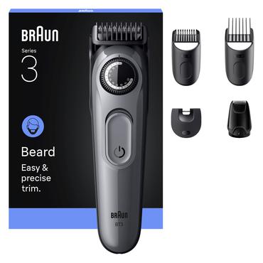Braun BeardTrimmer 3 80789789 sk&aelig;g trimmer Vekselstr&oslash;m/batteri 20 2 cm Sort