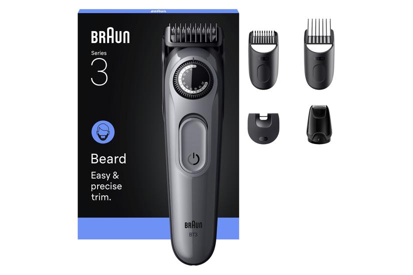 Braun BeardTrimmer 3 80789789 sk&aelig;g trimmer Vekselstr&oslash;m/batteri 20 2 cm Sort