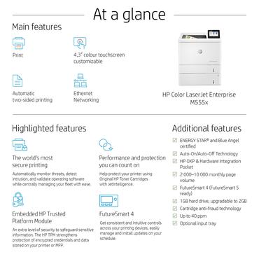 HP Color LaserJet Enterprise M555x - farvelaserprinter 